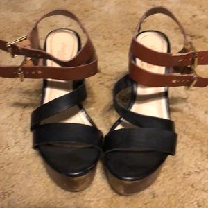 Brown and black wedges